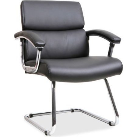 LORELL Lorell® Sled Base Leather Guest Chair - Black 20019